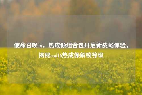 使命召唤16，热成像组合包开启新战场体验，揭秘cod16热成像解锁等级