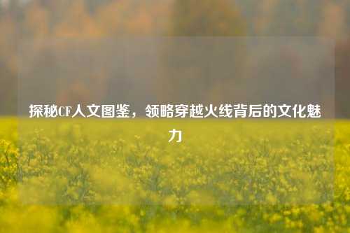 探秘CF人文图鉴，领略穿越火线背后的文化魅力