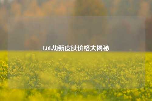LOL劫新皮肤价格大揭秘