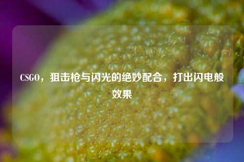 CSGO，狙击枪与闪光的绝妙配合，打出闪电般效果